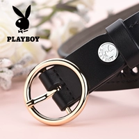 Playboy, черный модный ремень, универсальные брендовые джинсы, из натуральной кожи, простой и элегантный дизайн