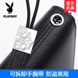 Playboy, мужской длинный бумажник, сумка с петлей на руку с молнией, кошелек, мобильный телефон, маленькая сумка клатч, из натуральной кожи, бизнес-версия