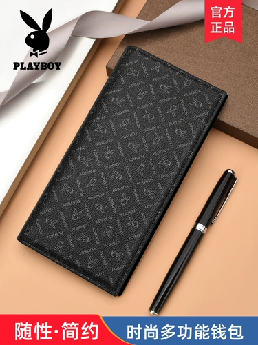 Playboy, длинный бумажник, вместительный и большой картхолдер, кошелек, из натуральной кожи