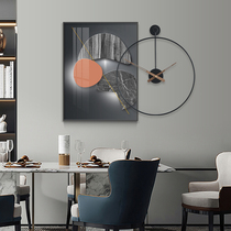 Light luxury restaurant decoration painting clock dining room wall mural painting modern simple creative abstract living room background wall hanging painting