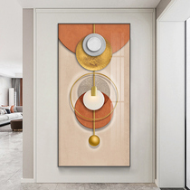 The entrance aisle porch decorative painting at the end of the corridor mural abstract geometric light luxury living room atmospheric vertical hanging painting