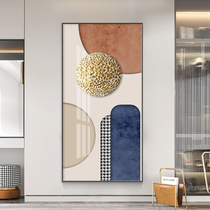 Porch decorative painting at the end of the corridor mural modern simple light luxury geometric abstract hanging painting Vertical Diamond Crystal porcelain painting