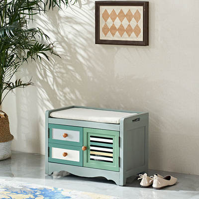 American-style small shoe-changing stool, multi-functional entrance shoe-putting stool, storage stool, shoe cabinet, multi-functional, simple and aged, can be sat on