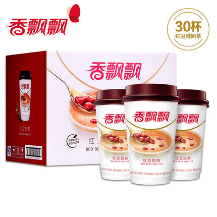 香飘飘奶茶 红豆30杯装整箱早餐杯装奶茶 冲饮品代餐奶茶 送勺