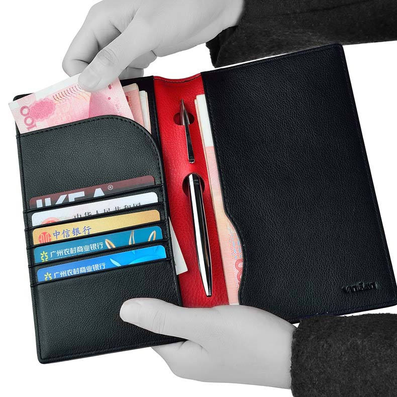 Túi đựng hộ chiếu ID gói da Người giữ hộ chiếu ví để gửi lá chắn NFC tín hiệu chống trộm bàn chải túi đeo chéo nữ da mềm