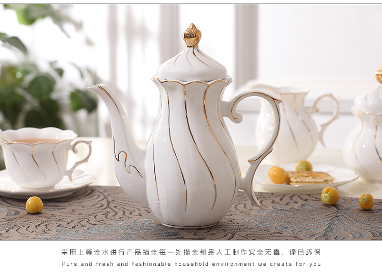 Anh sáng tạo đồ dùng cà phê gốm sứ xương châu Âu Trung Quốc cốc cà phê chén đĩa tách trà bộ ấm trà với khay phin cafe sứ