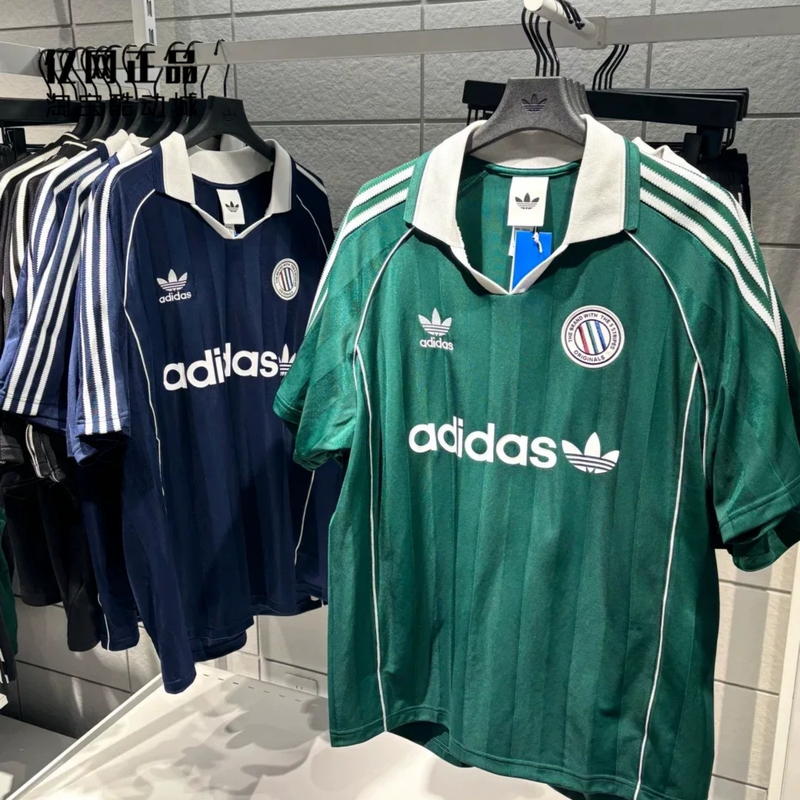Adidas Trefoil Men's Loose and Comfortable Retro Football Style Sports Short-Sleeved Jersey Kc0127 Kc0128 Adidas Trefoil Men's Loose and Comfortable Retro Football Style Sports Short-Sleeved Jersey Kc0127 Kc0128