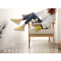 Wenzhou womens shoes photography Japanese and Korean style small fresh Taobao canvas shoes half-foot model photo network photo