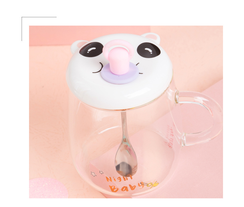 Royal he contracted small pure and fresh and creative express it in transparent glass with cover heat - resistant glass milk a cup of flower tea for breakfast