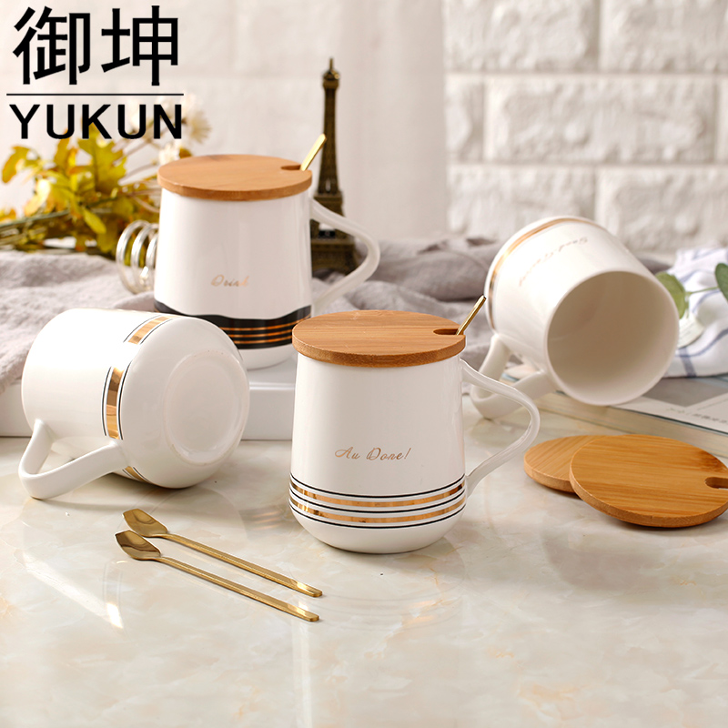 Royal of the Nordic contracted hand - made up phnom penh high - capacity ceramic household with ladle cover breakfast cup office fresh coffee cup