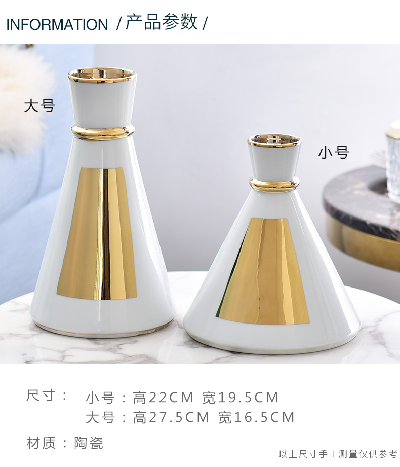 Light key-2 luxury ceramic vase floral wine TV ark, furnishing articles contracted sitting room creative fashion decoration H1011 shelf