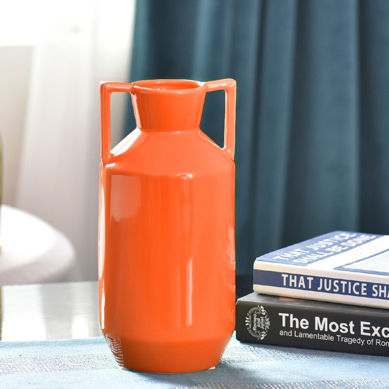 Light luxury simple ceramic vase living room creative flower arrangement hydroponic rose modern small vase simulation flower drying flower ornament