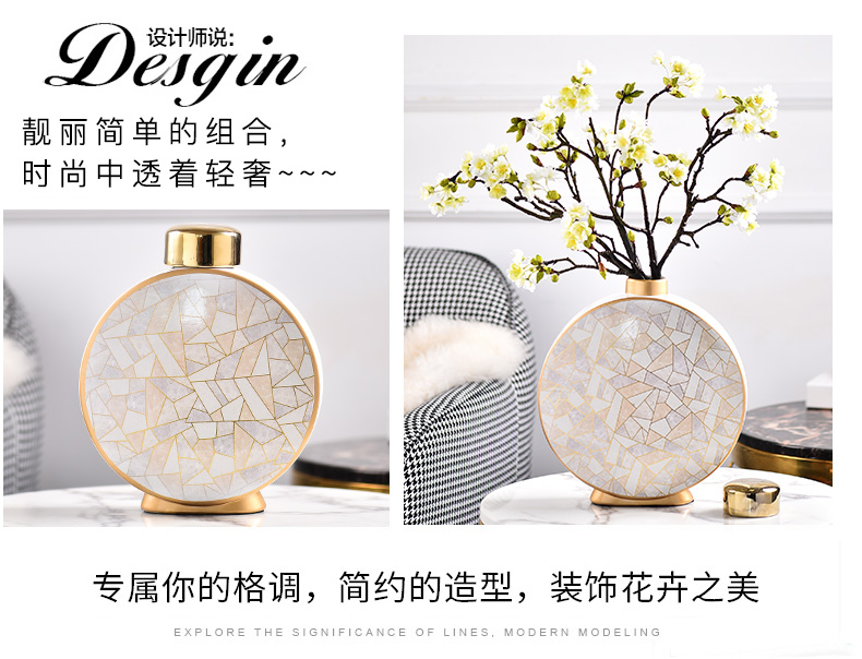 Light key-2 luxury furnishing articles contracted household act the role ofing is tasted flower arranging ceramic vase mesa of I sitting room adornment