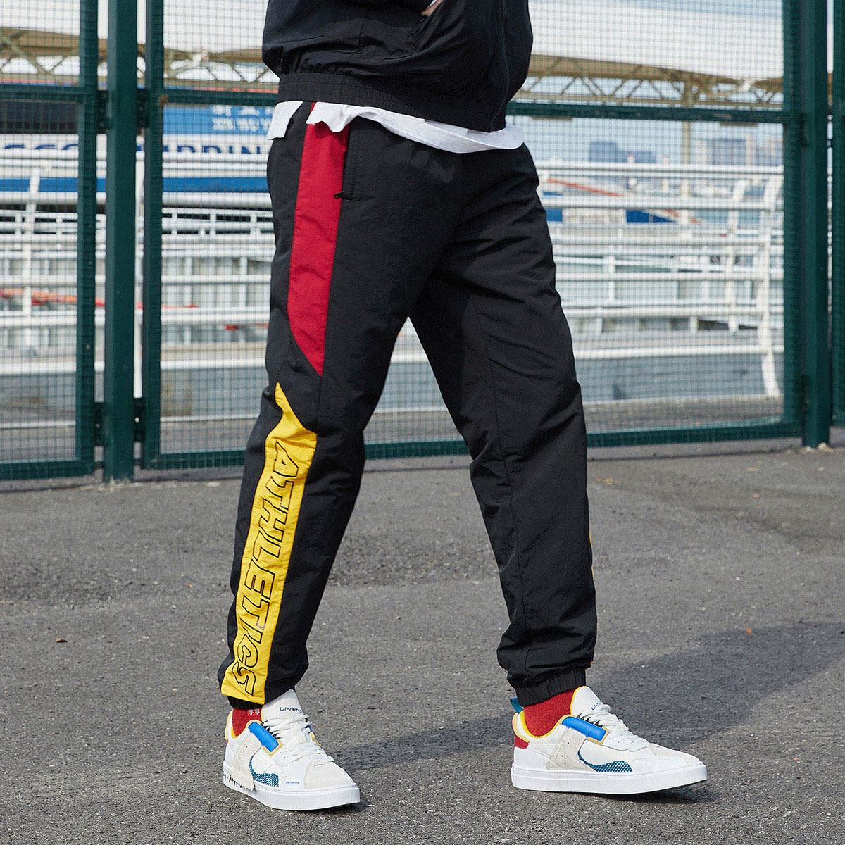 China Li Ning trousers men's 2022 summer new closure printing loose beam feet casual sports pants AYKQ825