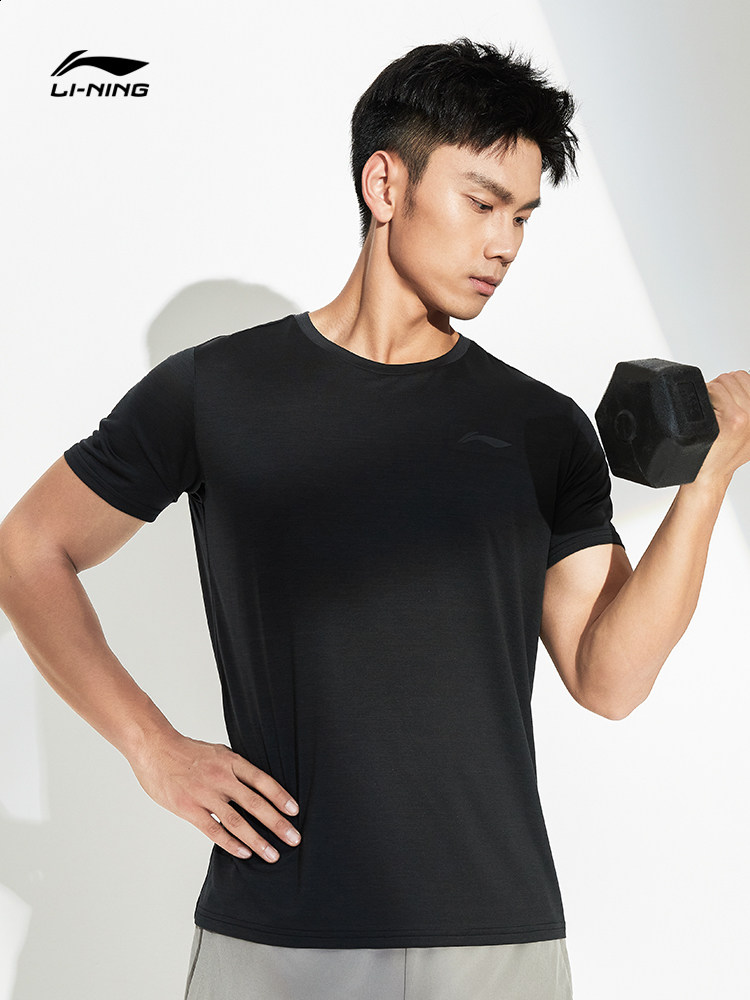 China Li Ning short-sleeved T-shirt men 2022 new fitness series round neck top autumn knitted sportswear ATSR293