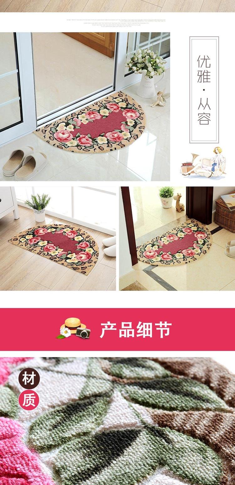 Hoa ba chiều cắt thảm hình bán nguyệt sàn nhà bếp Phòng ngủ cửa thảm phòng tắm Cửa hấp thụ nước Thảm phòng tắm Thảm - Thảm sàn thảm xốp trải sàn 60x60