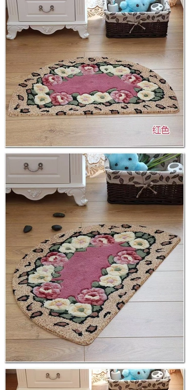 Rose cắt hoa bán nguyệt thảm tấm thảm chùi chân phòng ngủ nhà bếp cửa phòng tắm thảm thấm chống trượt tắm mat - Thảm sàn thảm xốp lót sàn 60x60 giá rẻ