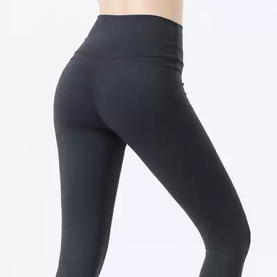 Summer yoga pants women's high-waist hip-raising pants elastic tight-fitting belly nine-point pants running red sports fitness pants