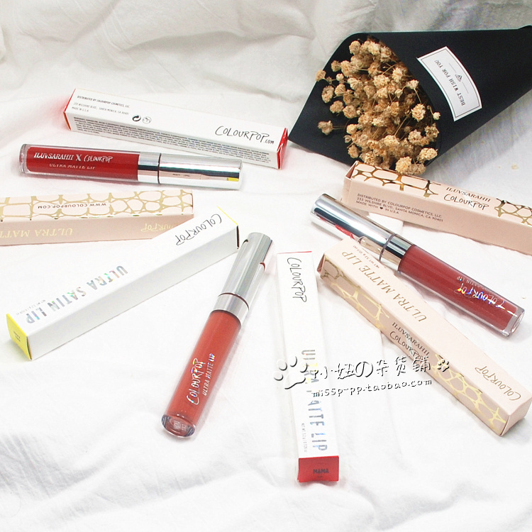 American Version of Colourpop Kara Bubble Lip Glaze Chili Red Arriba/Snowfleek/Fudg'D/Mama