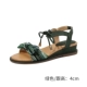 Giày sandal nữ sinh 2019 phiên bản Hàn Quốc hoang dã mới có độ dốc đáy phẳng với giày gió quốc gia màu đỏ Giày nữ - Sandal