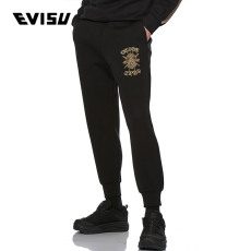 Повседневные брюки evisu 20aw 男士般若骷髅纹章海鸥刺绣卫裤休闲裤 2eaadm0sp334xx