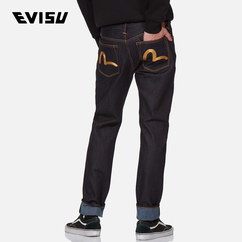 EVISU 21AW men's pants male seagull narrow footed jeans 2EAADM1JE11217CT