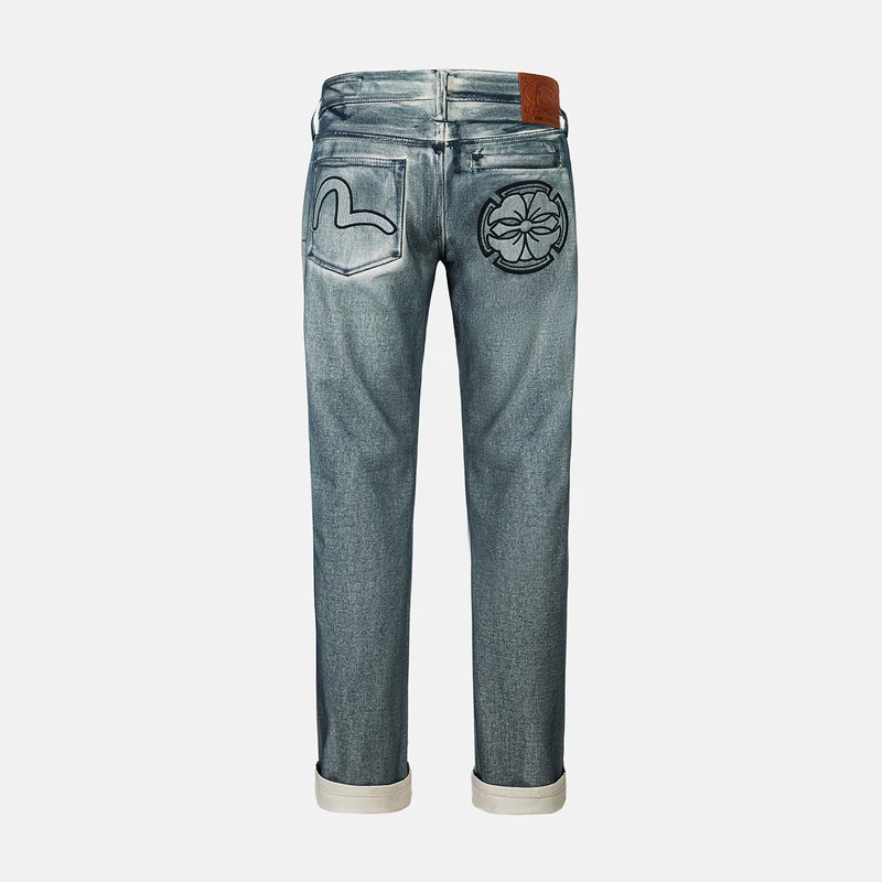 [Celebrity Style] Мужские джинсы EVISU с ностальгической вышивкой цветка-домика чайка