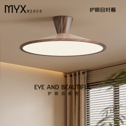 Mingyixuan Japanese-Style Bedroom Full Spectrum Eye Protection Lamp Accessible Luxury Wood Grain Color Creative Round Study Ceiling Funnel Lamp