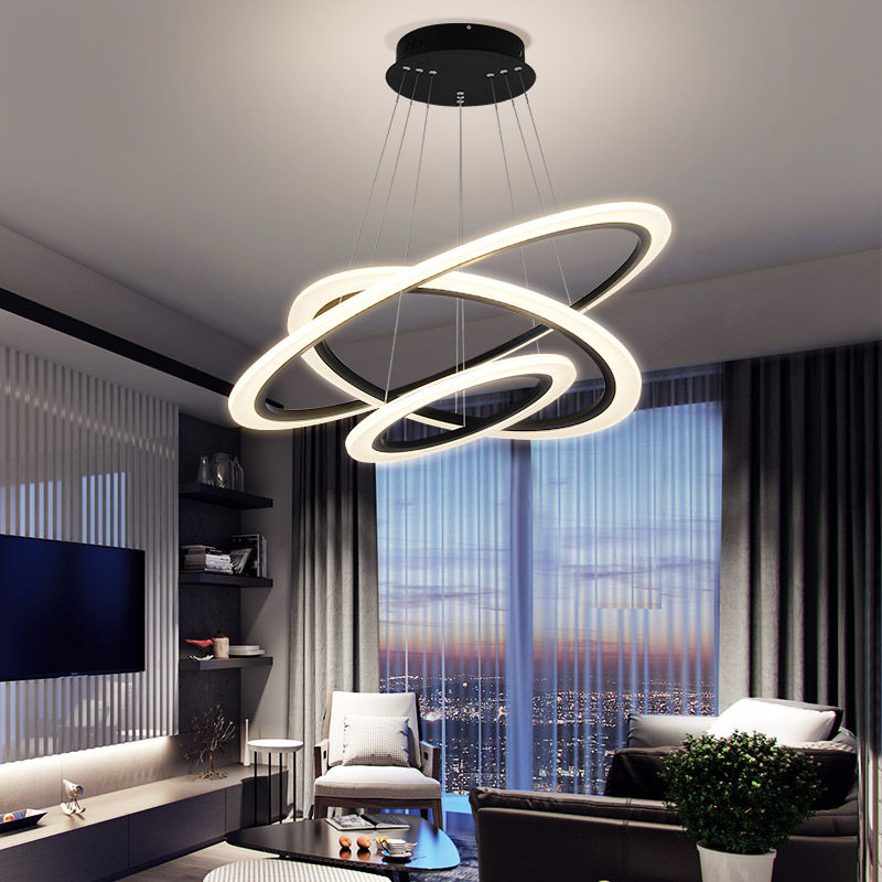 Mingyixuan modern simple living room chandelier creative circular personality bar staircase dining dining room chandelier