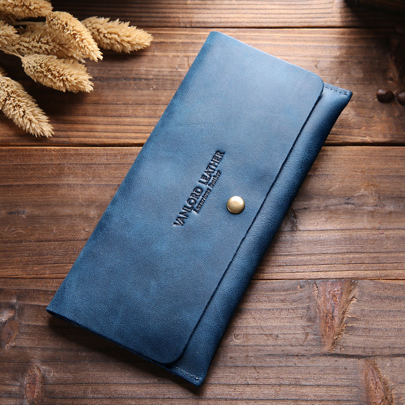 Woman Wallet Long Version Genuine Leather Head Layer Cow Leather Ultrathin Korean Version Retro 2020 New Fashion Brief About 100 Hitch Clip