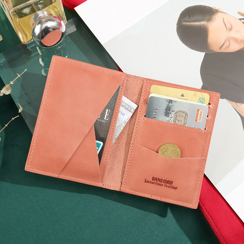 Genuine Leather Women's Style Carpaca Calf Leather Ultra Slim Driving License Leather Sets to Tide Korea Cute Cutting Sleeve Mini Small Wallet