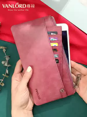 Wallet female atmospheric long version of leather zipper mobile phone bag retro multi-function female bag Korean cute small clutch bag