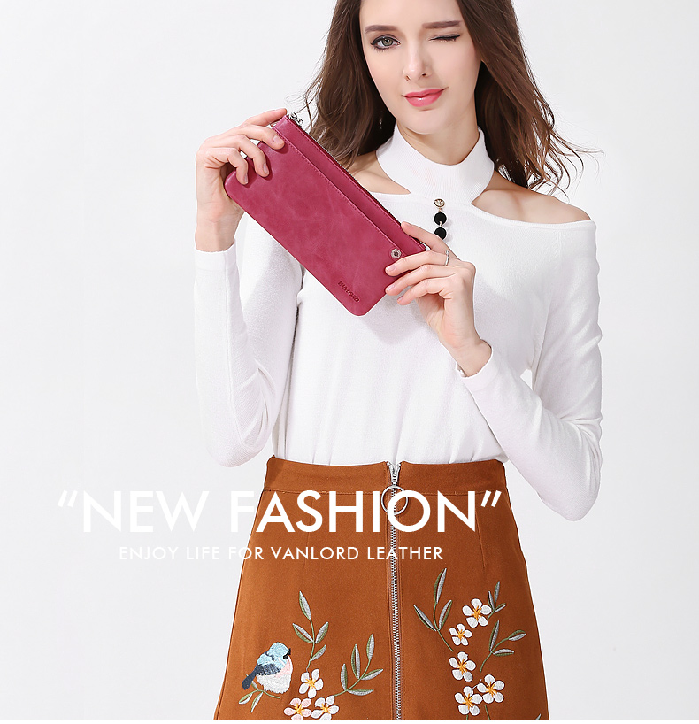 Ví nữ bầu không khí dây da dài túi điện thoại túi retro đa chức năng nữ phiên bản Hàn Quốc của túi ly hợp nhỏ dễ thương - Ví tiền ví pierre cardin