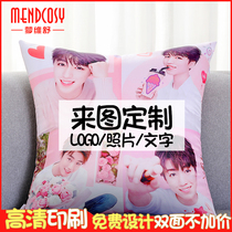 Printable photo pillow diy custom to map custom pillow sleeping pillow quilt dual-use couple avatar gift