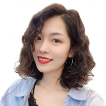 Yingqi Wig Womens Short Curly Hair Wool Curly Fashion New Real Hair Full Human Hair Needle Natural Lace Full Head Cover