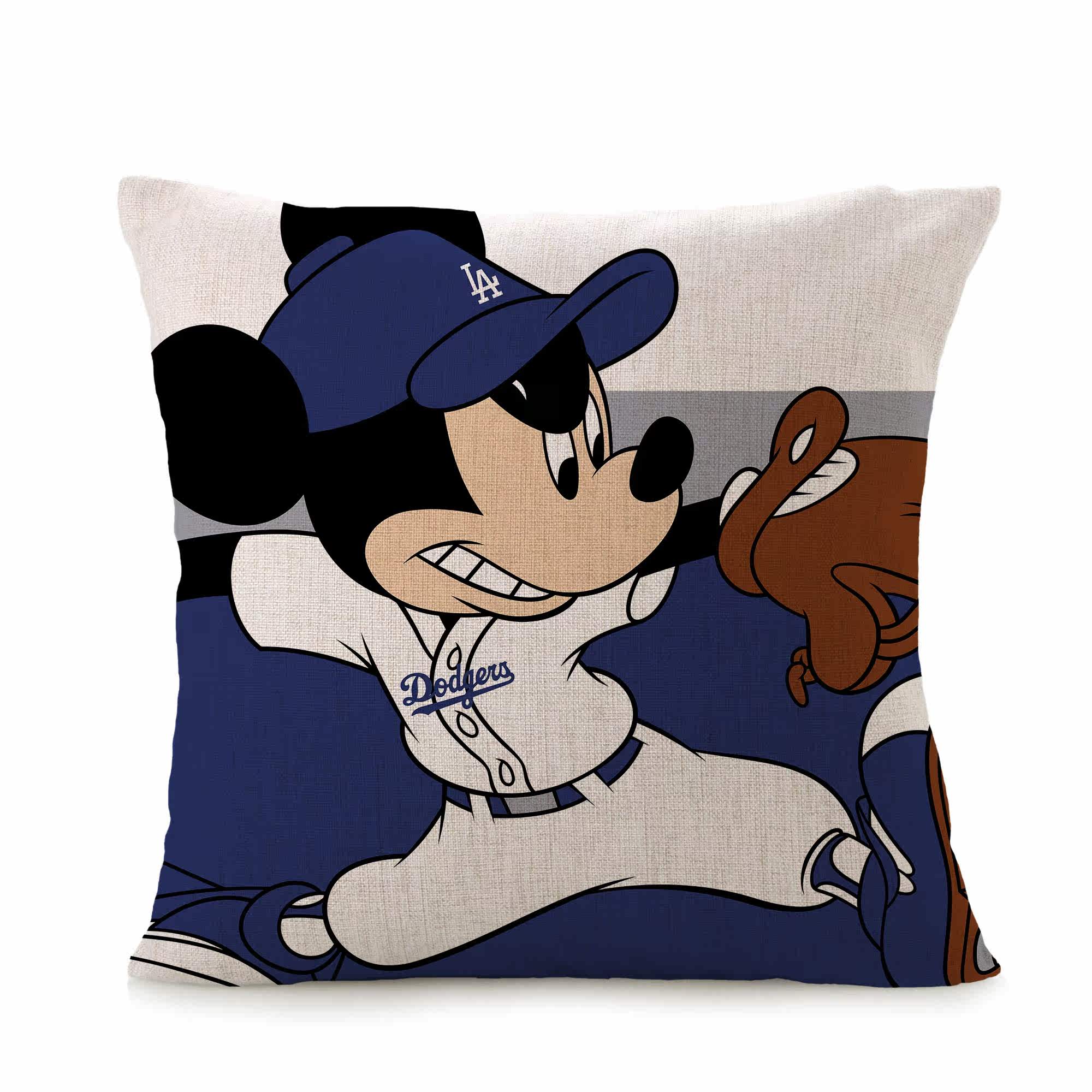 2018 2018 MLB Los Angeles Dodgers Loshirts Customize Logo Cotton Linen Pillowcase Contains Pillow Inner