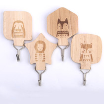 Cute cartoon wood sticky kitchen bathroom strong adhesive metal hook