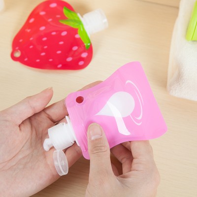 Portable shampoo bottle travel hand sanitizer shower Dew bottle fruit styling soft packaging lotion bottle