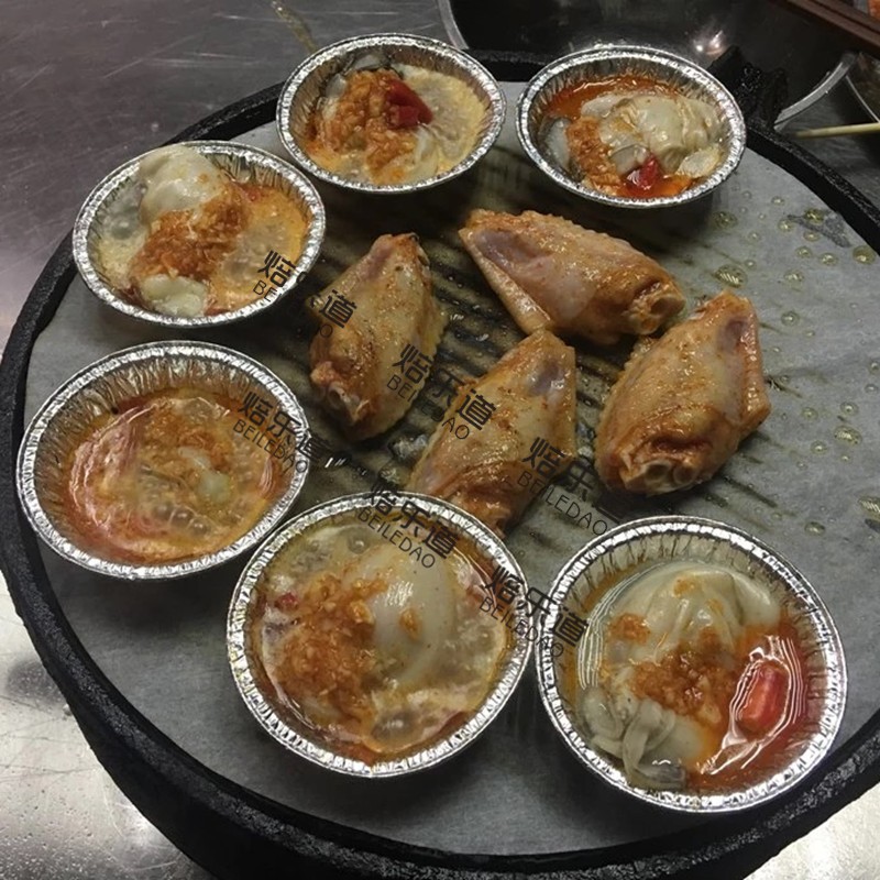 Disposable tin paper egg tart Aluminum foil mold portuguese tart crab yellow soup bag round flat bottom filling soup bag cup holder 100pcs