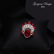 Mibao Guofeng corsage retro opera temperament luxury brooch Peking Opera face collar buckle shawl shoulder buckle pearl jewelry