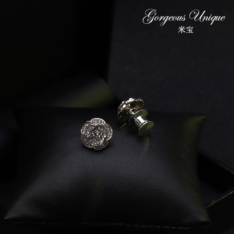 266 vintage wind small and delicate mountain tea flower Mini small brooch pin buckle pin shirt anti-walk light collar pin button fastening