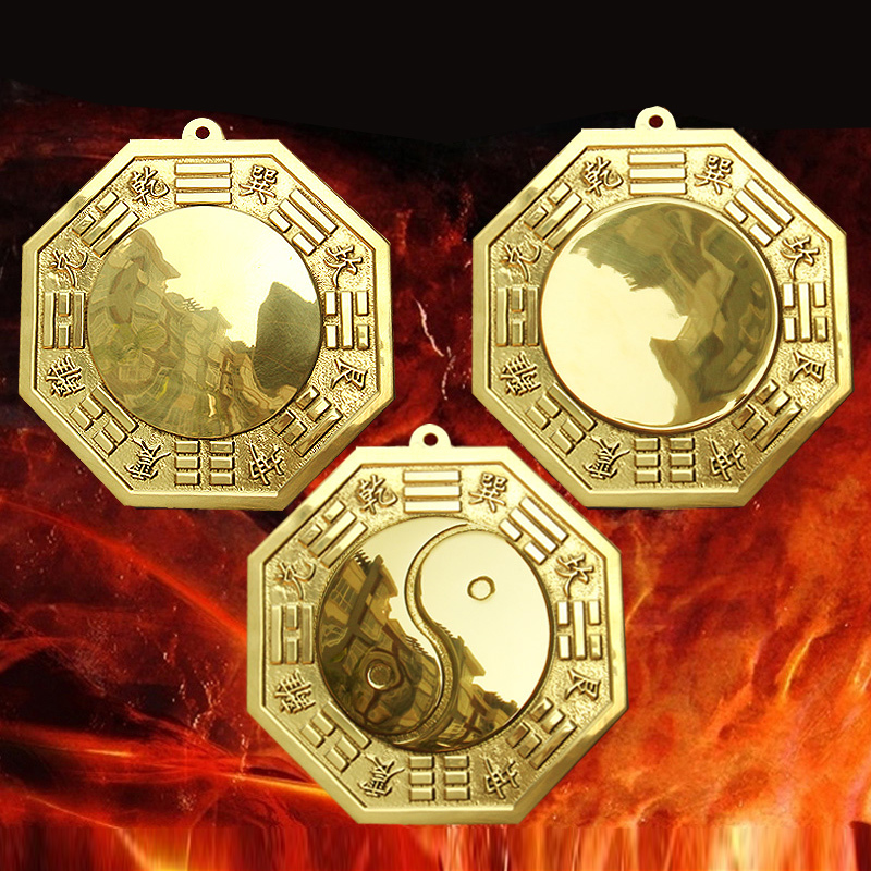 Pure copper tai chi gossip glass tai chi mirror small mirror to the tip angle to the door to the intersection