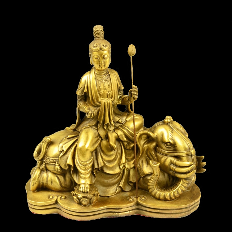 Manjusri Puxian Avalokitesvara Bodhisattva Buddha Statue God Statue Ksitigarbha Bodhisattva Pure Copper Buddha Statue Household Decoration