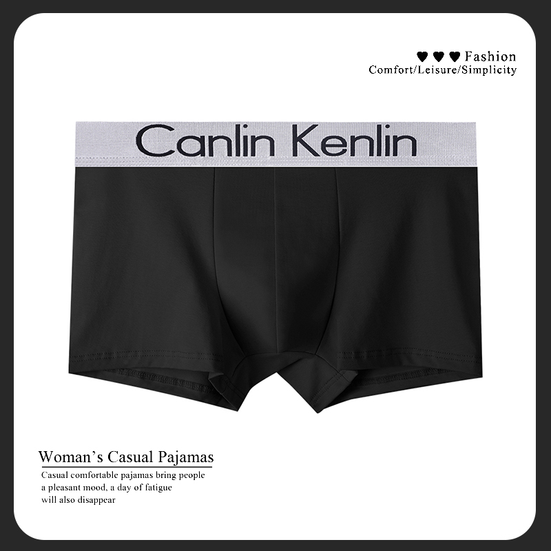 Ck&Ljrltho Men's Underwear Pure Cotton 2025 New Style Breathable Boxer Shorts Black Large Size American Style