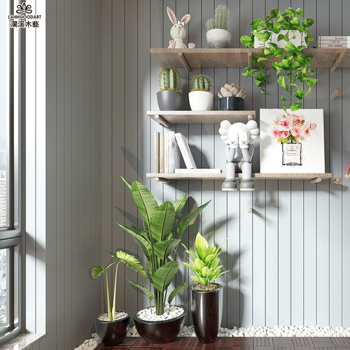 Ланси крытый сплошной деревянный балкон Потолок наружная анти -коррозия деревянная стенка