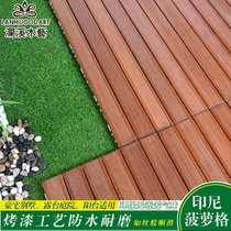 Lanxi balcony wooden floor Sun room Terrace Courtyard Solid wood waterproof non-slip floor Pineapple grid outdoor anti-corrosion wood