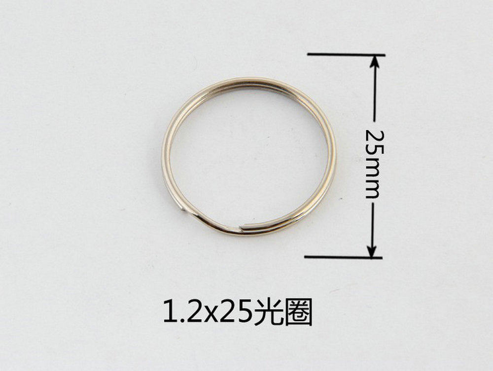 Manufacturer Direct sales Key Circle Ring Wholesale Key Buckle Keychain Nickel-plated 1 2X25mm Aperture Cirque