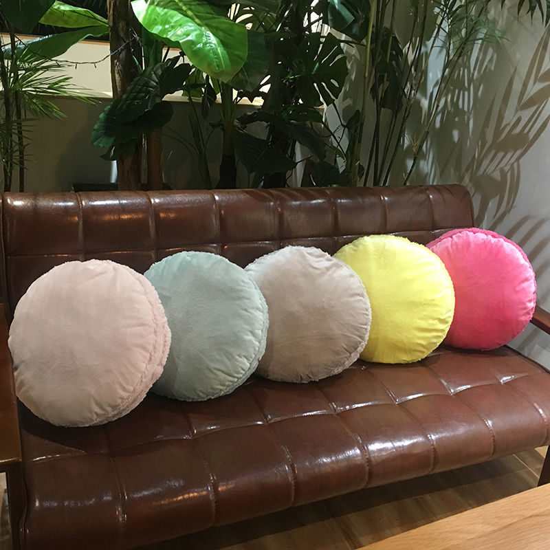 Quà tặng sáng tạo thương mại nước ngoài dễ thương màu rắn macaron gối sofa đệm sang trọng gối quà tặng ghế vành đai thắt lưng