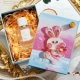 Подарочная коробка романтического кролика + подарочный пакет + струнные светильники Отправить открытку приветствия Рафии