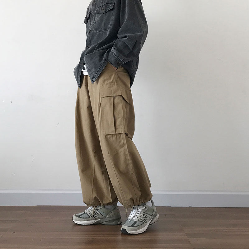 youyifan day series of clothing pants with color pants for boys and girls wide leggings pants harbor wind big pockets loose original juku